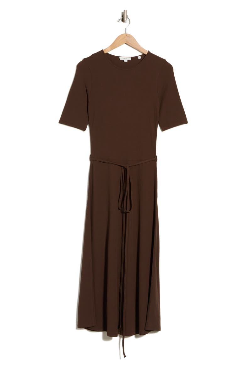 Tie Waist Jersey Dress, Alternate, color, CLOVE