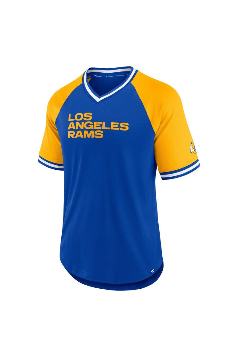Men's Fanatics Branded Royal Los Angeles Rams Second Wind Raglan V-Neck T-Shirt, Alternate, color, Royal