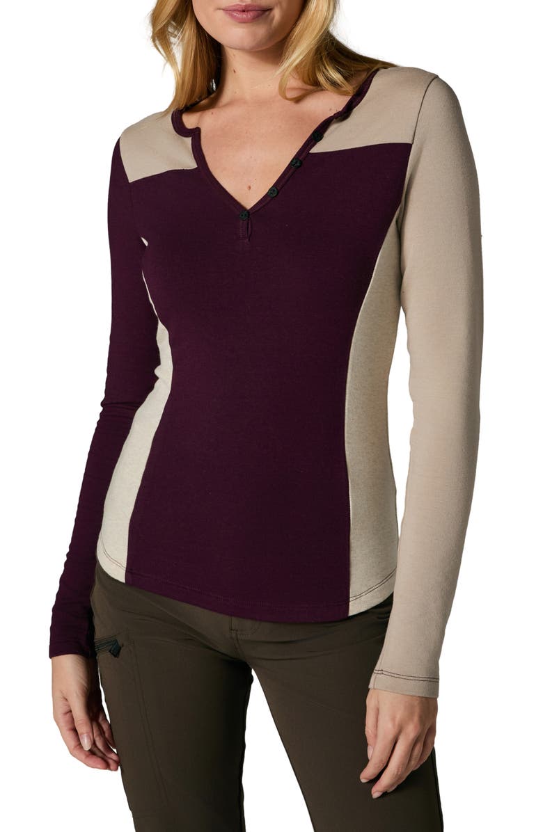 Alp N Rock Gemma French Terry Henley, Main, color, Dark Cherry Multi