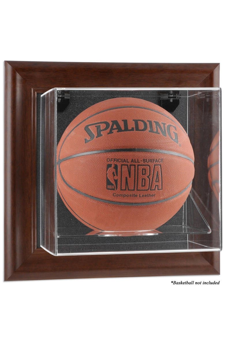 FANATICS AUTHENTIC Brown Framed Wall Mounted Basketball Display Case, Main, color, 