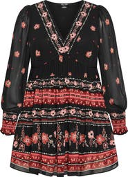 City Chic Hudson Long Sleeve Minidress