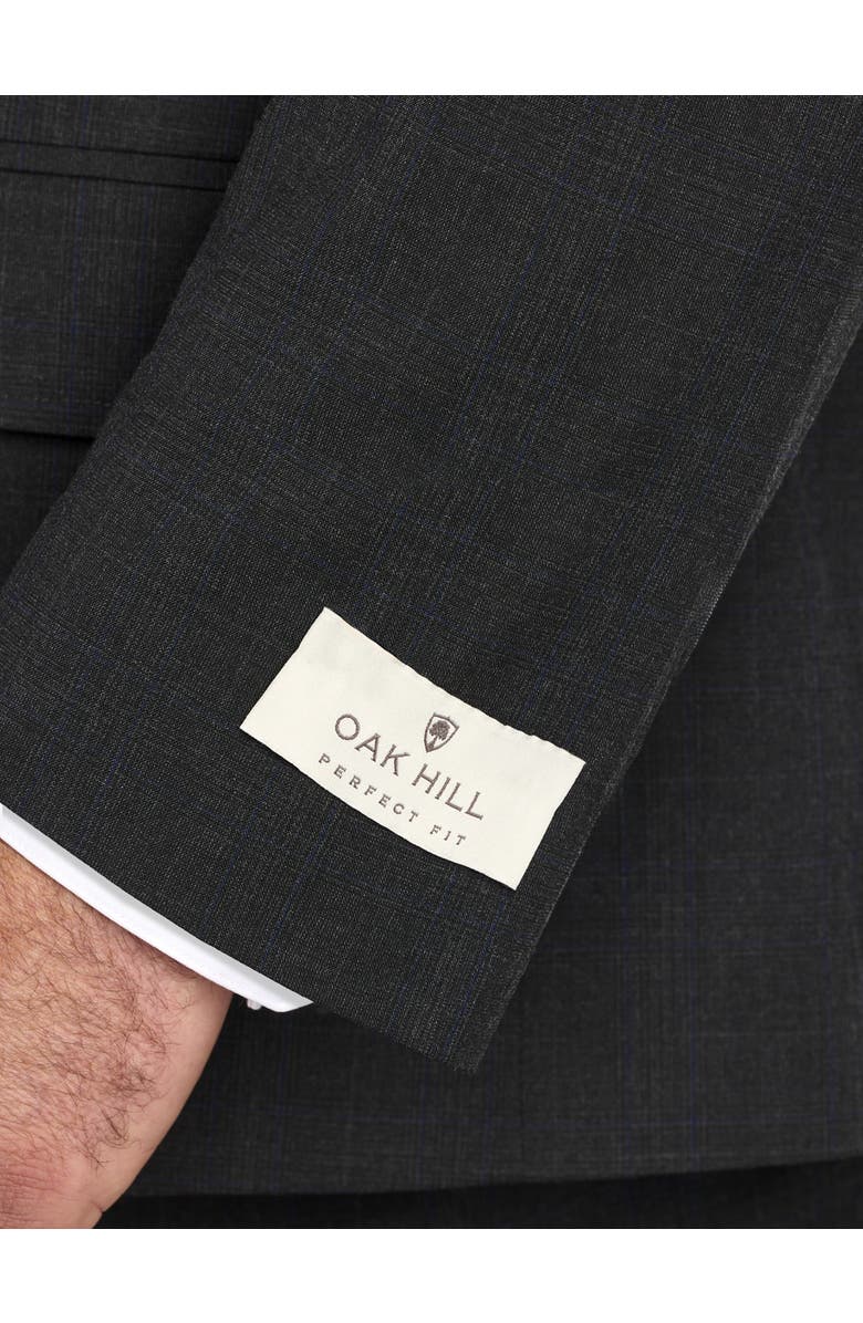 Oak Hill by DXL Jacket Relaxer Windowpane Suit Jacket, Alternate, color, Grey
