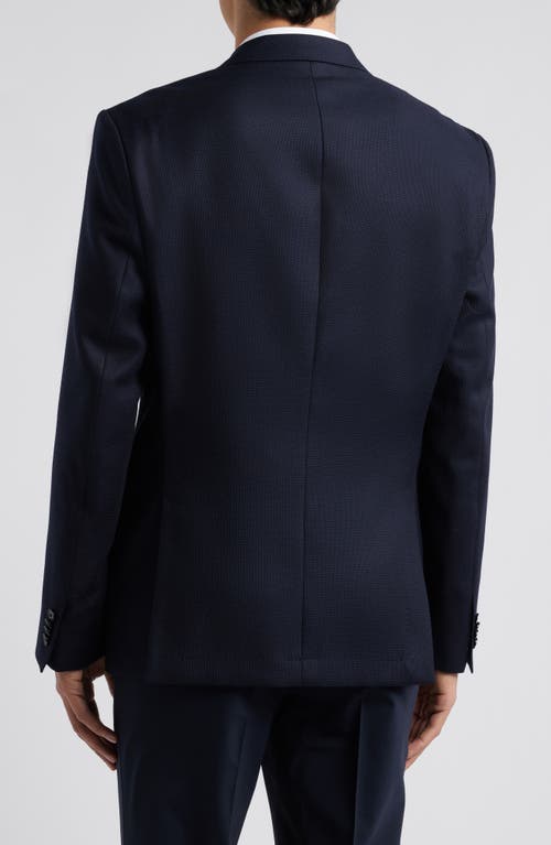 Shop Hugo Boss Boss Hutson Navy Textured Wool Sport Coat In Dark Blue