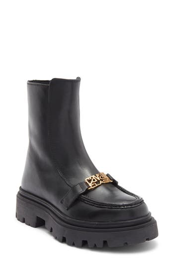Roberto Cavalli Cortina Lug Platform Boot In Black