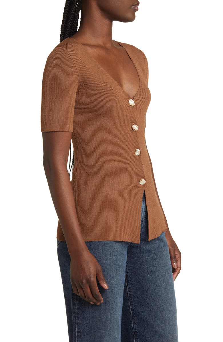 Rails Arden Rib Cardigan, Alternate, color, Cacao