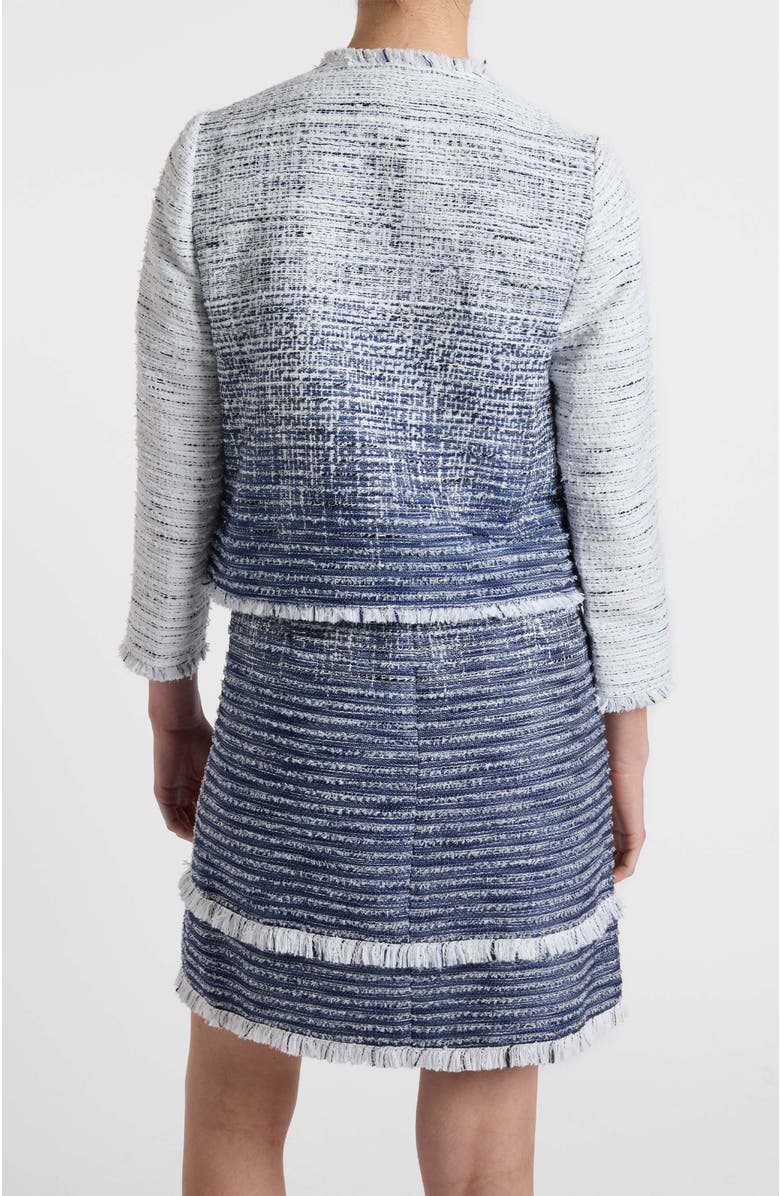 Santorelli Valerie Short Jacket in Ombre Modern Tweed, Alternate, color, Blue Aura