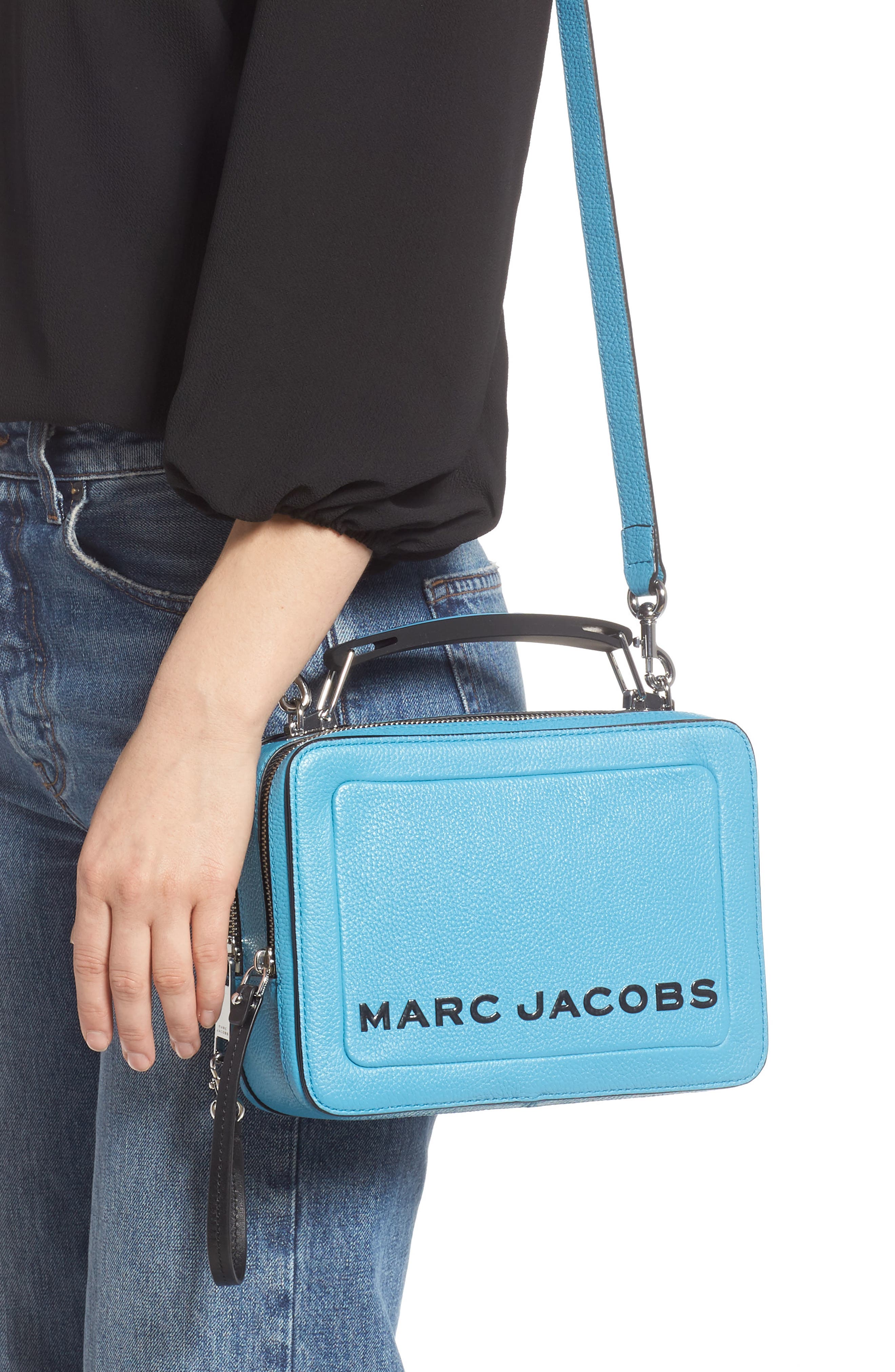 The Box 23 Leather Handbag, Alternate, color, WINDY BLUE