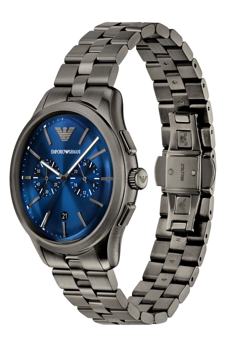Emporio Armani Chronograph Bracelet Watch, 42mm, Alternate, color, Gunmetal