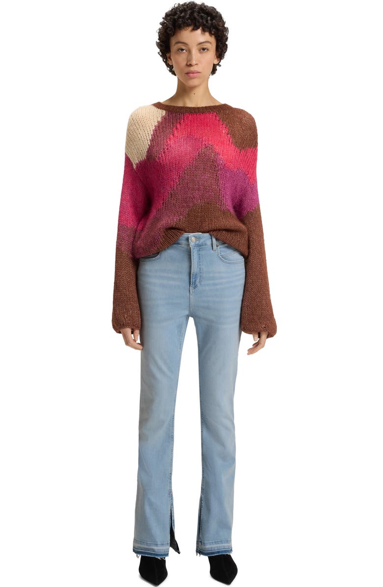 BOSS Orange Rosa Split Bootcut Jeans, Alternate, color, Bright Blue