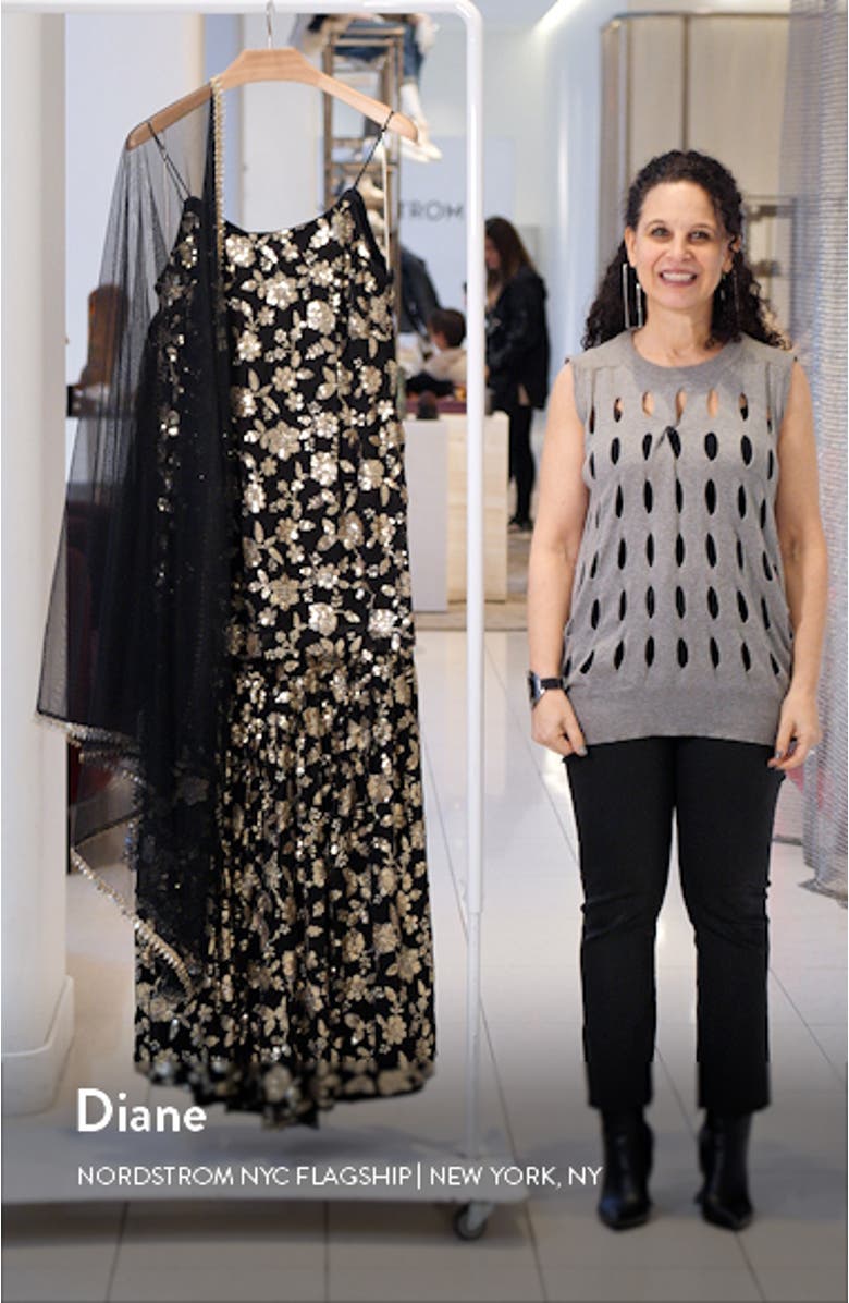 Naya Floral Sequin Long Sleeve Gharara with Dupatta, sales video thumbnail