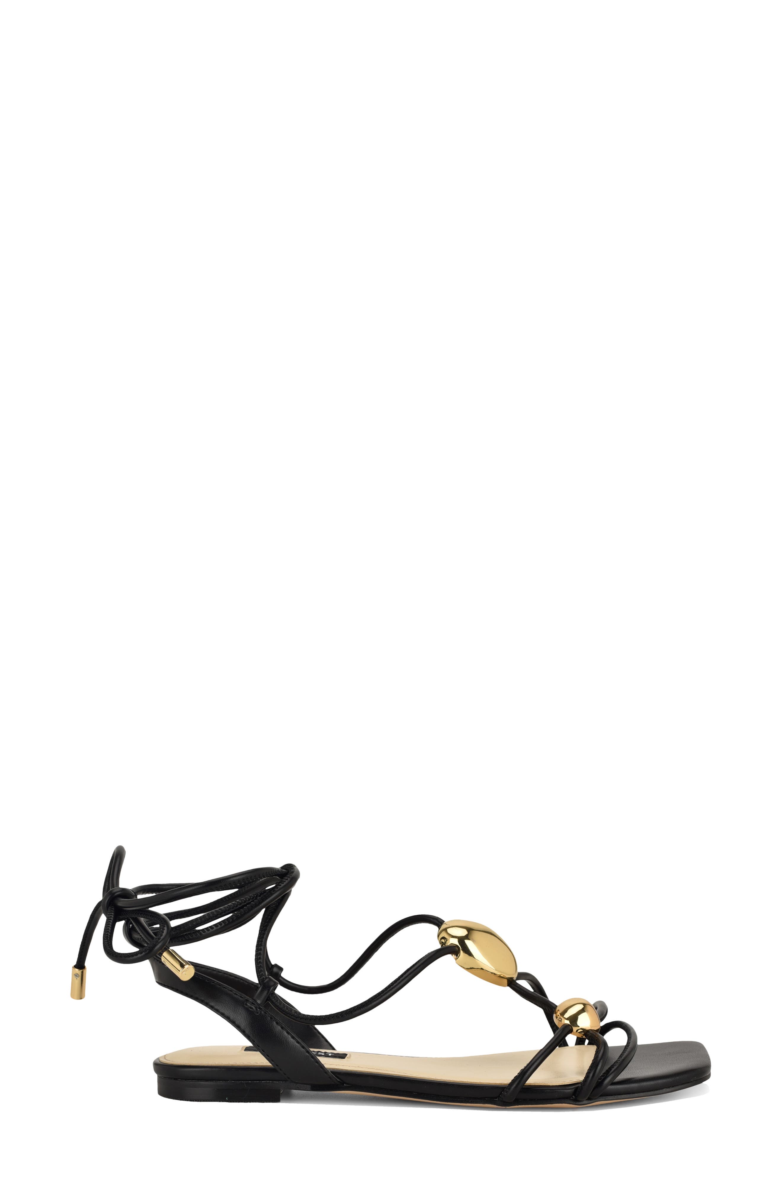 Nine West Niraa Ankle Wrap Sandal, Alternate, color, Black