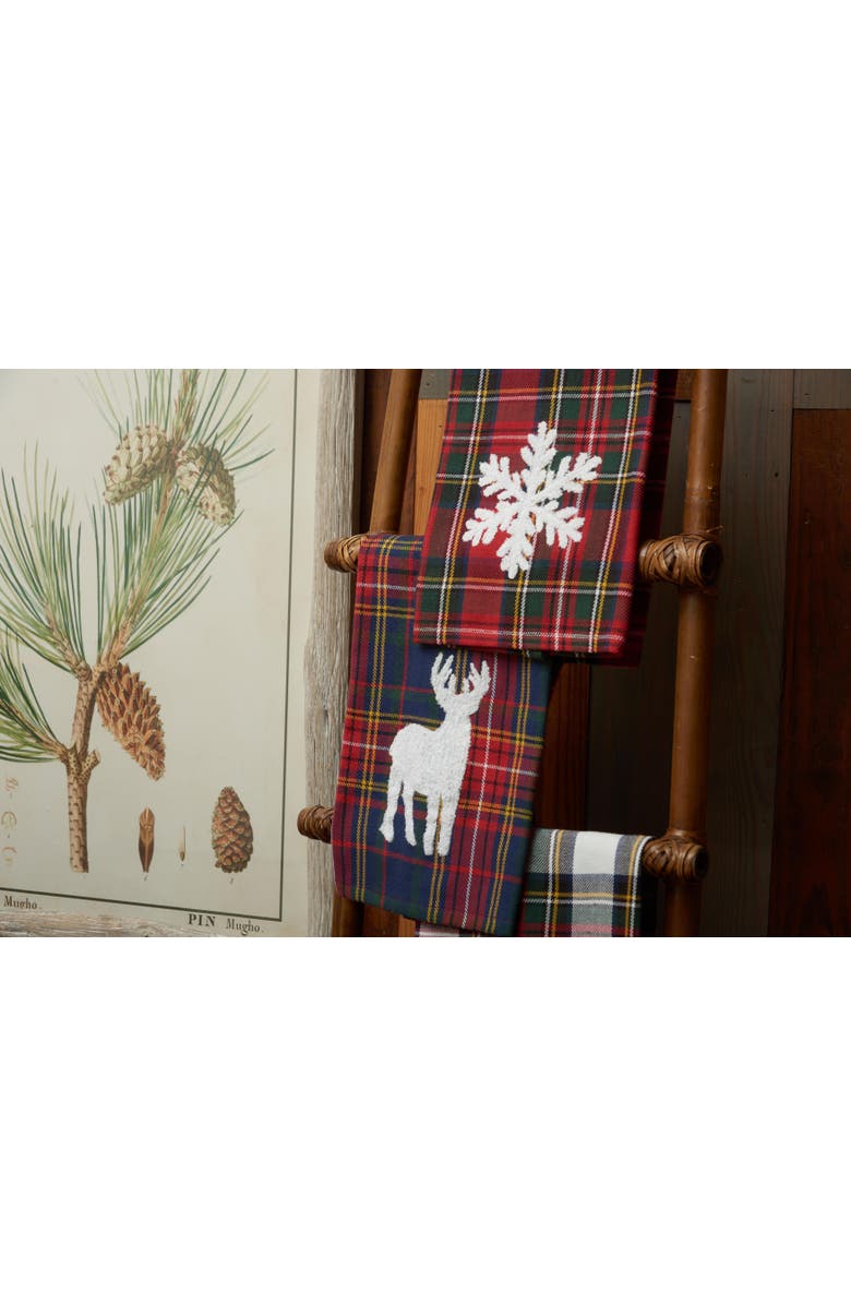 C&F Home Red Tartan Snowflake Towel, Alternate, color, Red