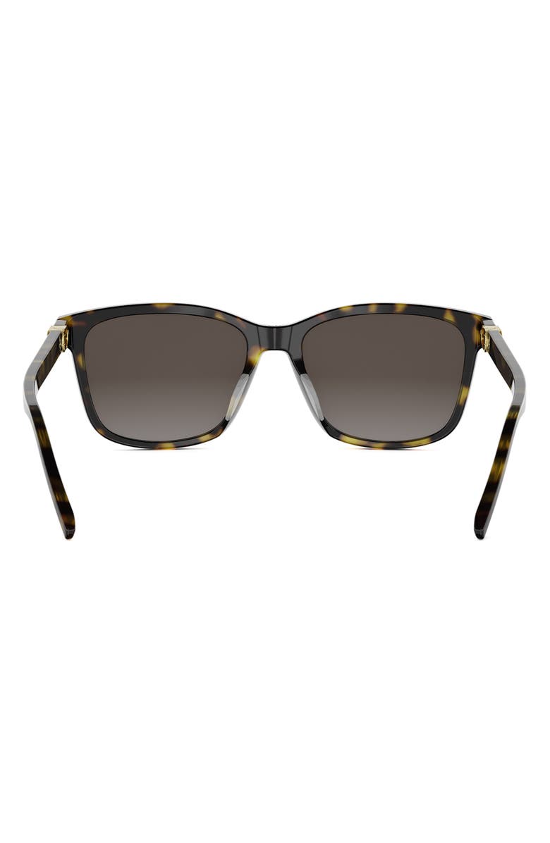 DIOR Petit CD S2I 54mm Rectangular Sunglasses, Alternate, color, Dark Havana / Gradient Brown