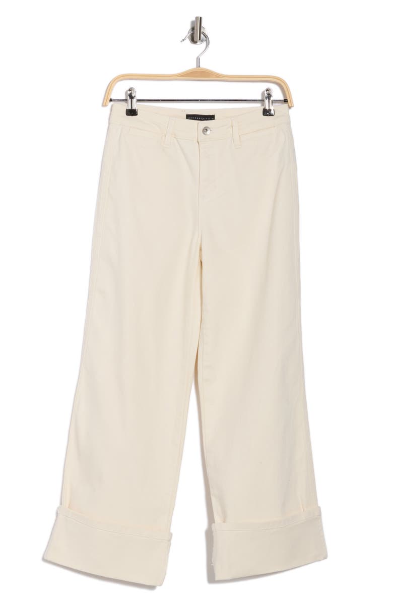 Sanctuary Cuffed Crop Wide Leg Pants, Alternate, color, Milk