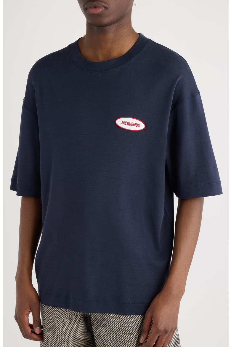 Le-T-Shirt Stazione Logo Patch T-Shirt, Alternate, color, STATION PATCH NAVY
