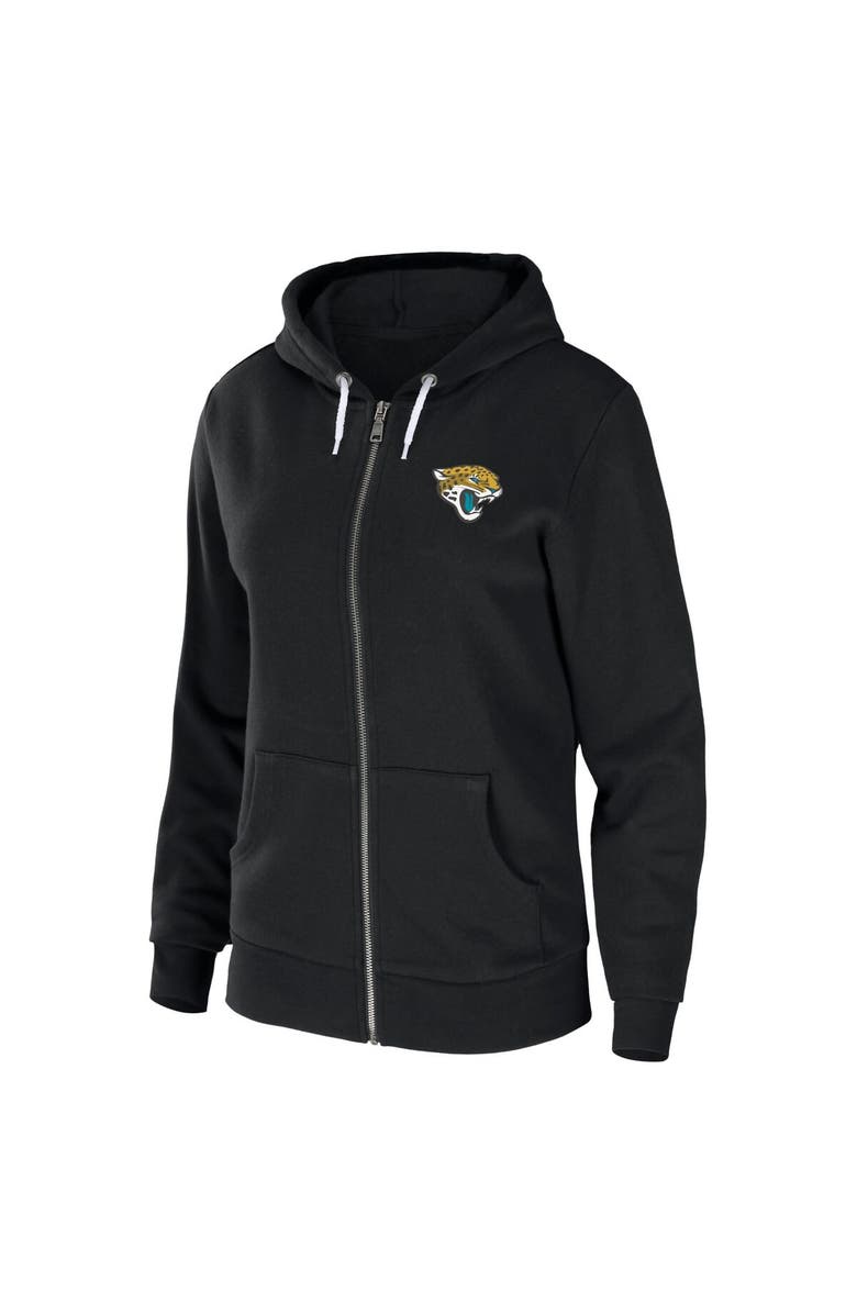 WEAR by Erin Andrews Women's WEAR by Erin Andrews Black Jacksonville Jaguars Sponge Fleece Full-Zip Hoodie, Alternate, color, 
