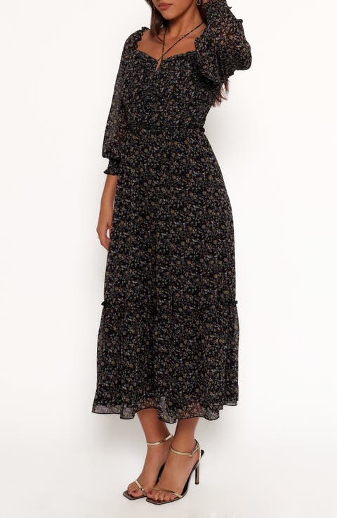 Kezia Floral Long Sleeve Midi Dress
