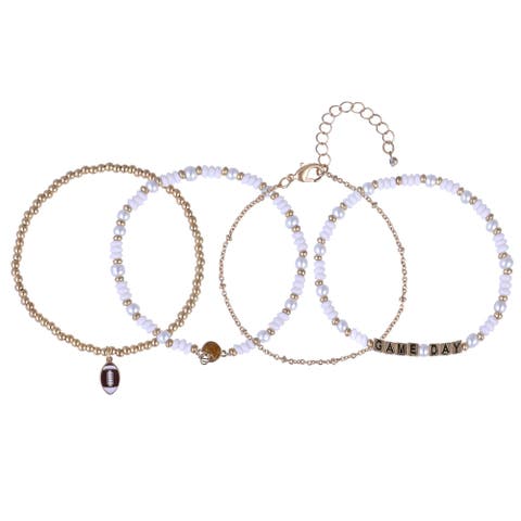 Game Day 4pc Football Bracelet Set