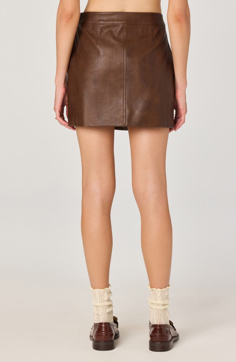 ASTR the Label Faux Leather Miniskirt, Alternate, color, Brown