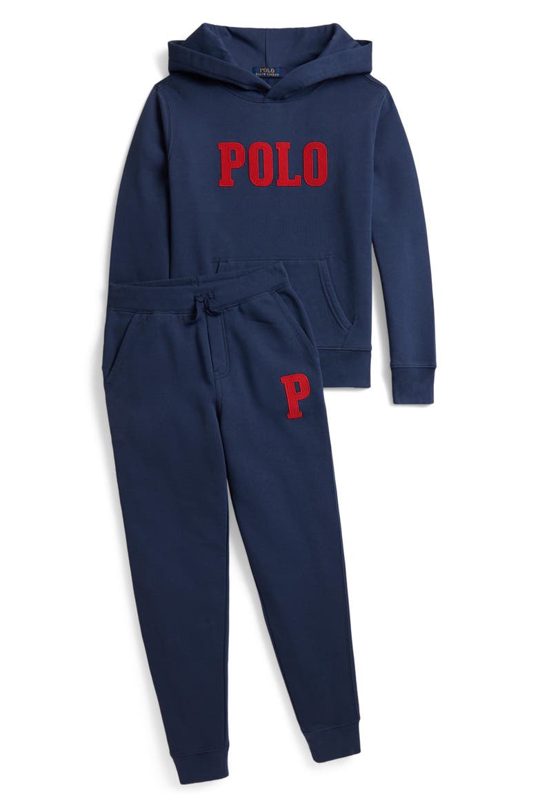 Kids' Cotton Blend Fleece Jogger Pants, Alternate, color, RUSTIC NAVY