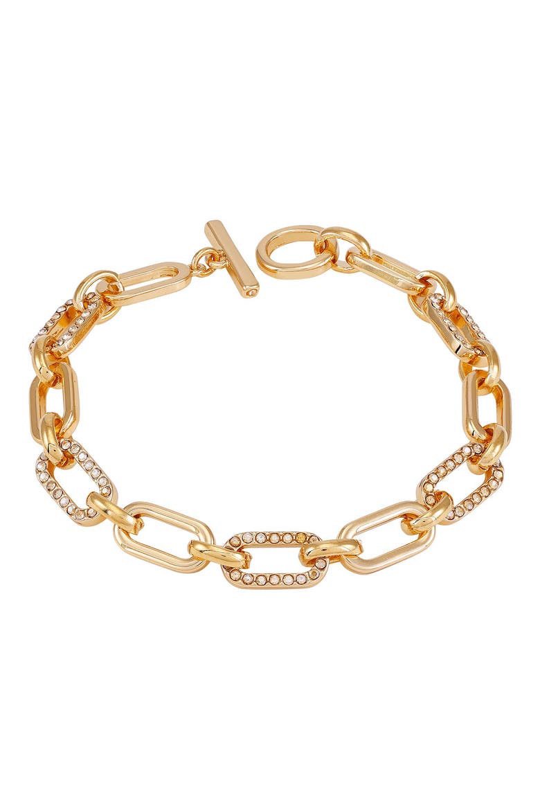 Crystal Link Toggle Bracelet, Main, color, GOLDTONE