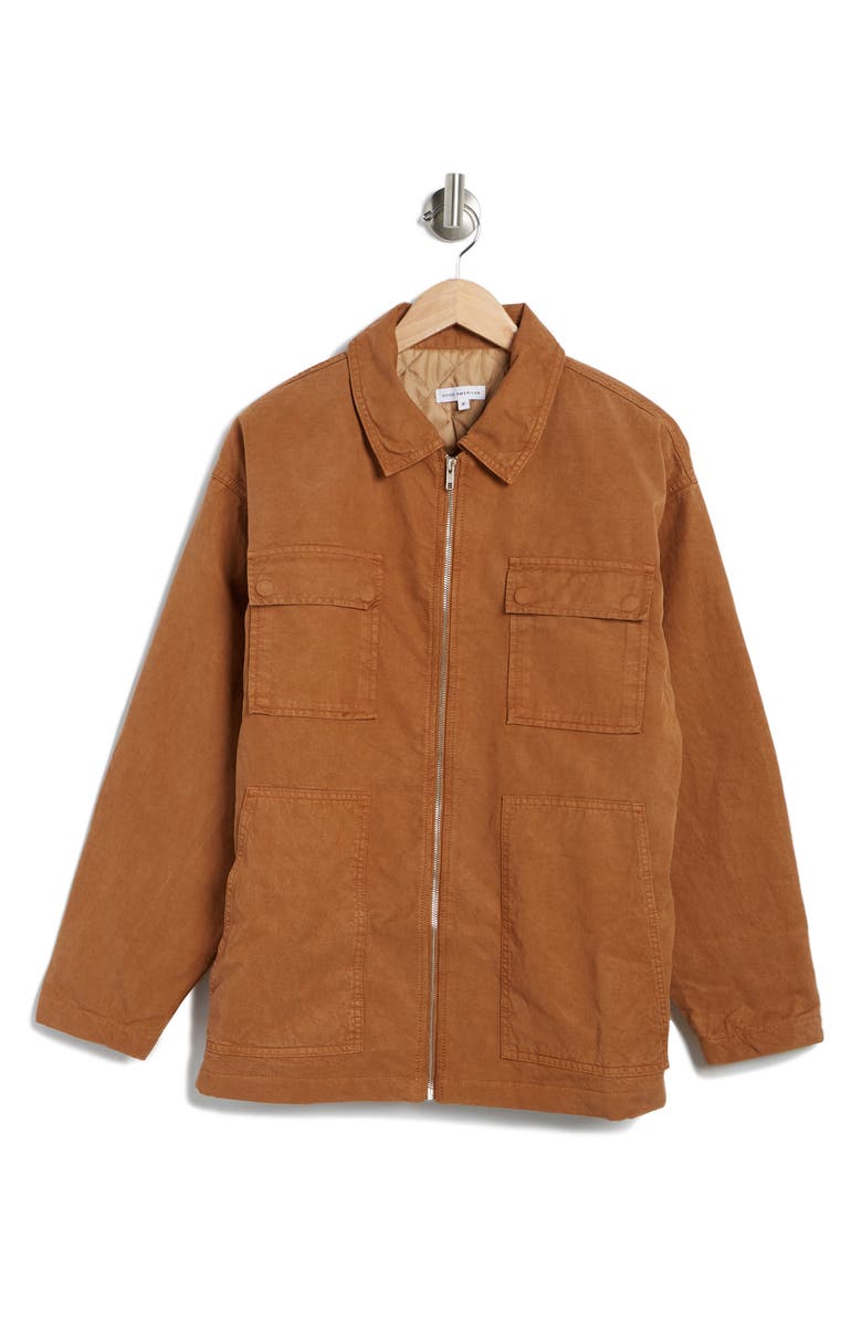 Good American Zip Chore Jacket, Main, color, 