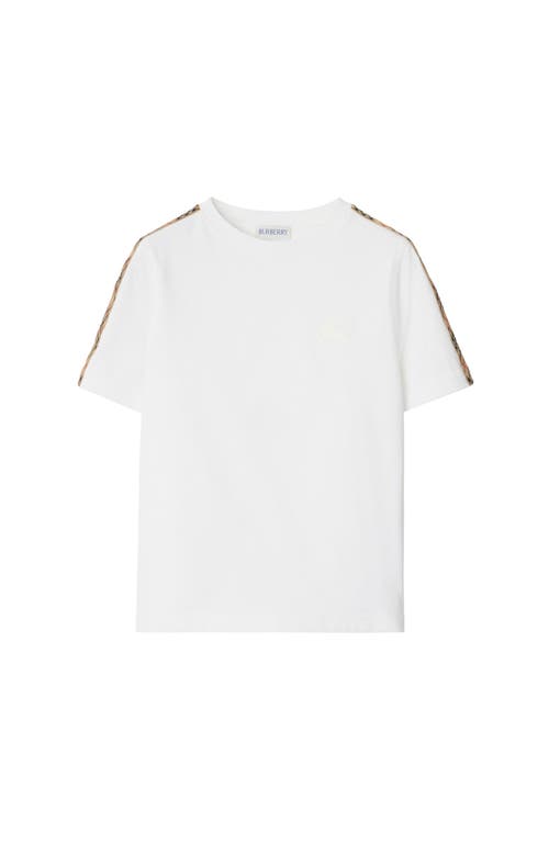 Burberry Childrens Check Trim Cotton T-shirt