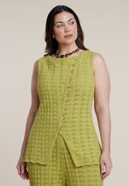 ELOQUII Pointelle Stitch Sweater Vest