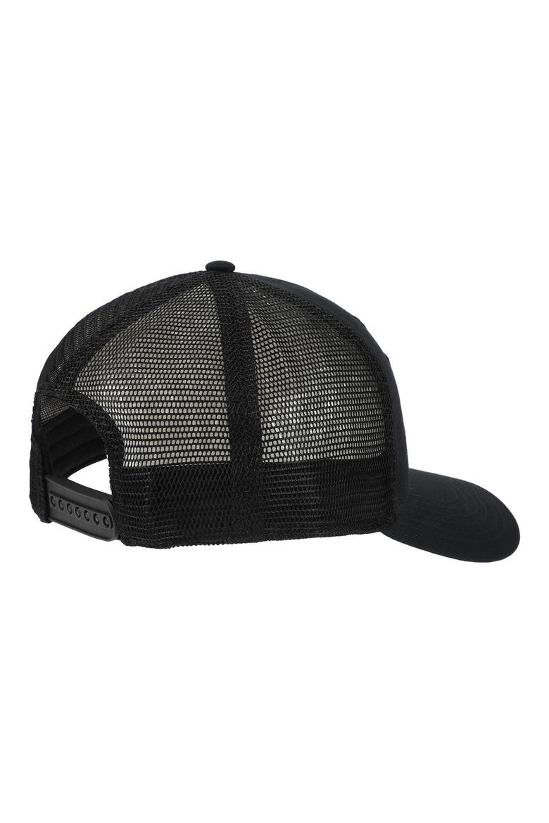 NB Stacked Patch Logo Trucker Hat, Alternate, color, BLACK