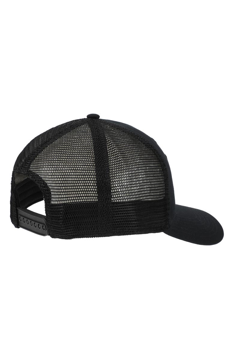 New Balance NB Stacked Patch Logo Trucker Hat, Alternate, color, Black