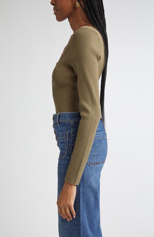 Ramy Brook Lylia Sculpted U-neck Rib Top In Green