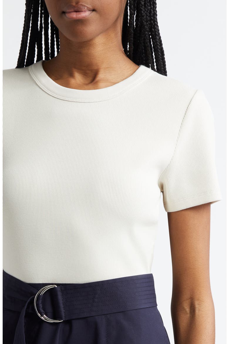 Facia Mixed Media Dress, Alternate, color, ECRU/ NAVY