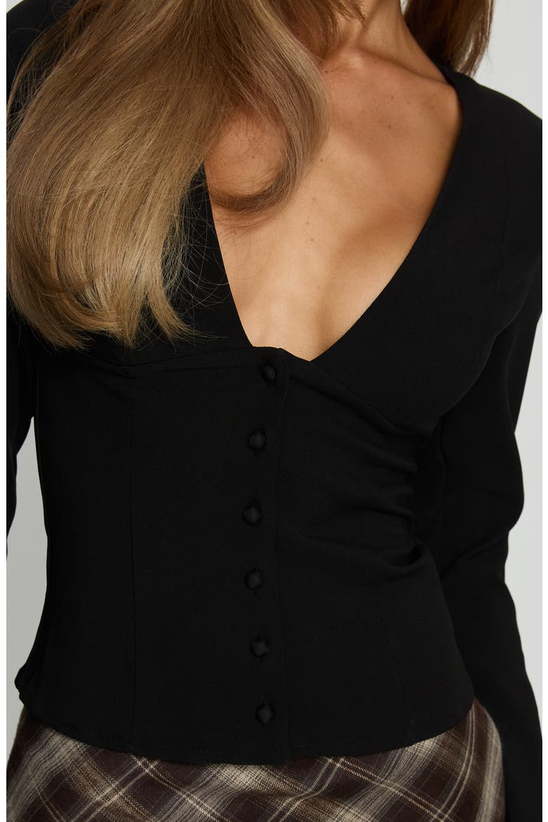 Serefina V-Neck Top, Alternate, color, BLACK