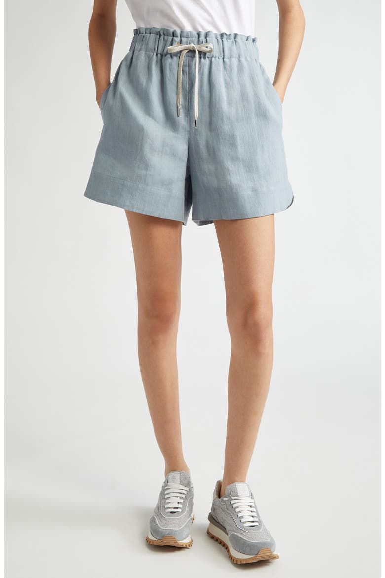 Drawstring Linen Shorts, Main, color, DUST