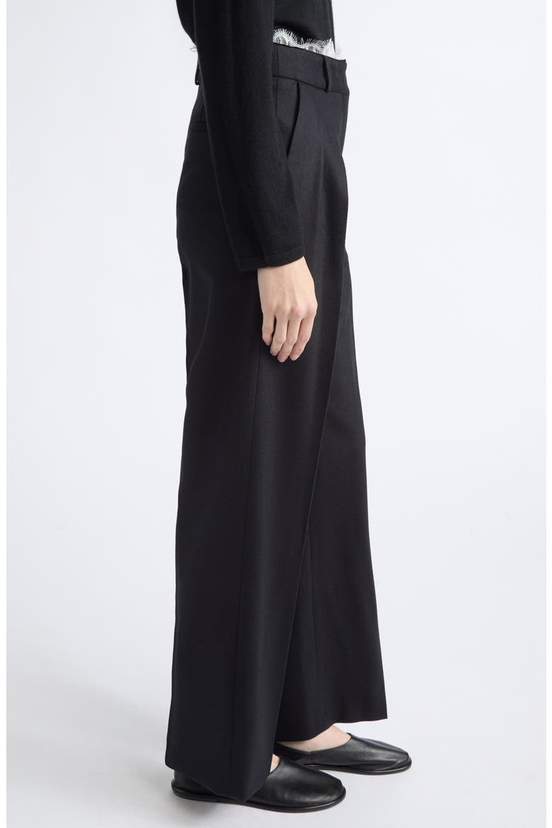 Saul Lace Trim Stretch Wool & Cashmere Pants, Alternate, color, BLACK/ IVORY