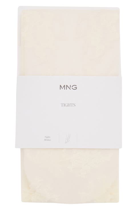 Floral Jacquard Tights