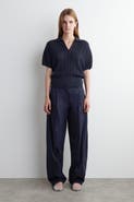 COS Pleated Cotton Barrel-Leg Trousers