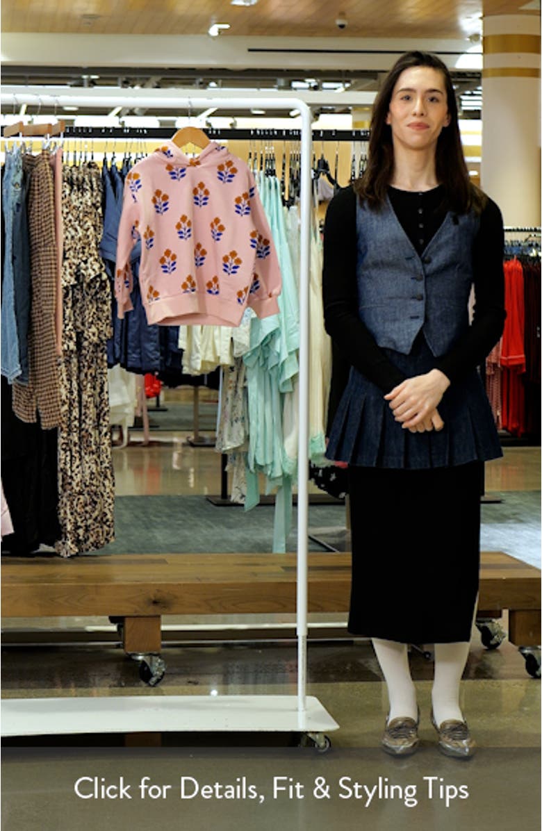 Kids' Floral Print Cotton Hoodie, sales video thumbnail