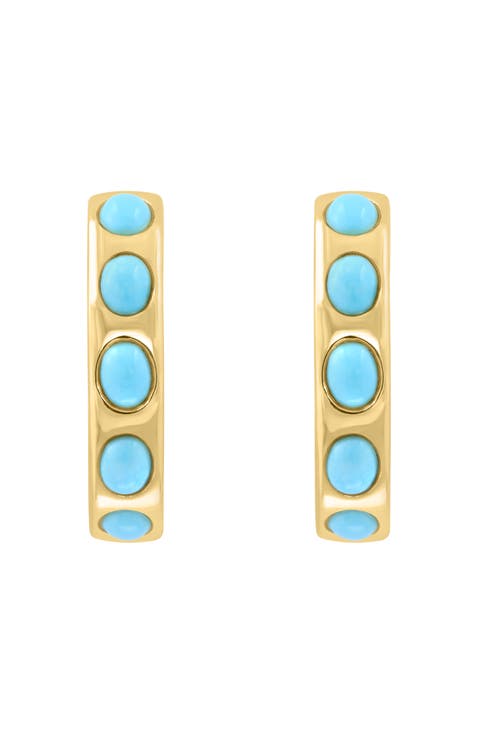 925 Gold Plated Silver ,Turquoise Earrings