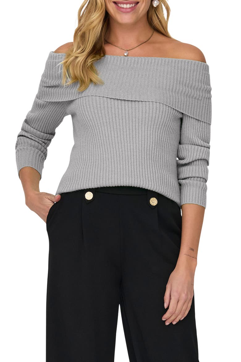 Katia Off the Shoulder Knit Top, Main, color, ULTIMATE GREY