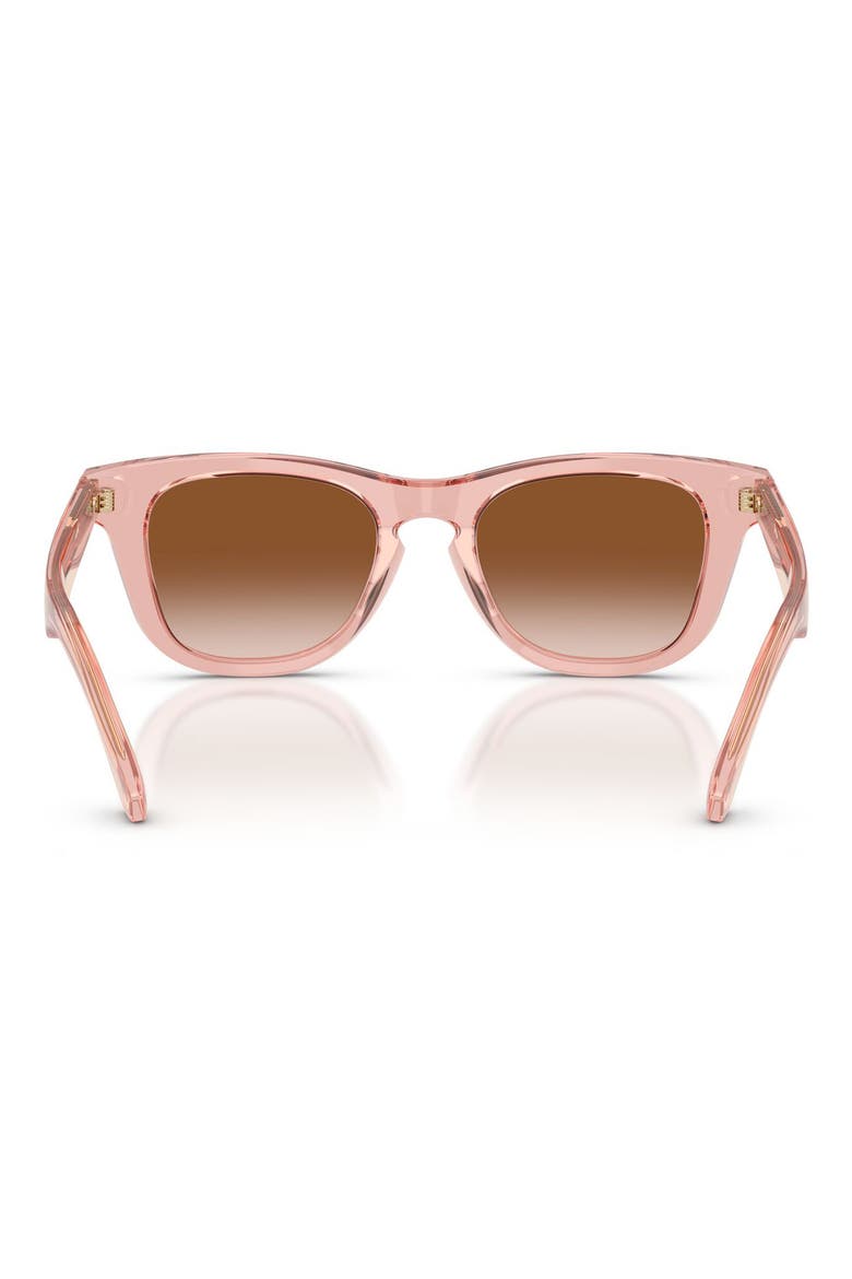 Kids' 46mm Small Square Sunglasses, Alternate, color, TRANSPARENT PINK / BROWN