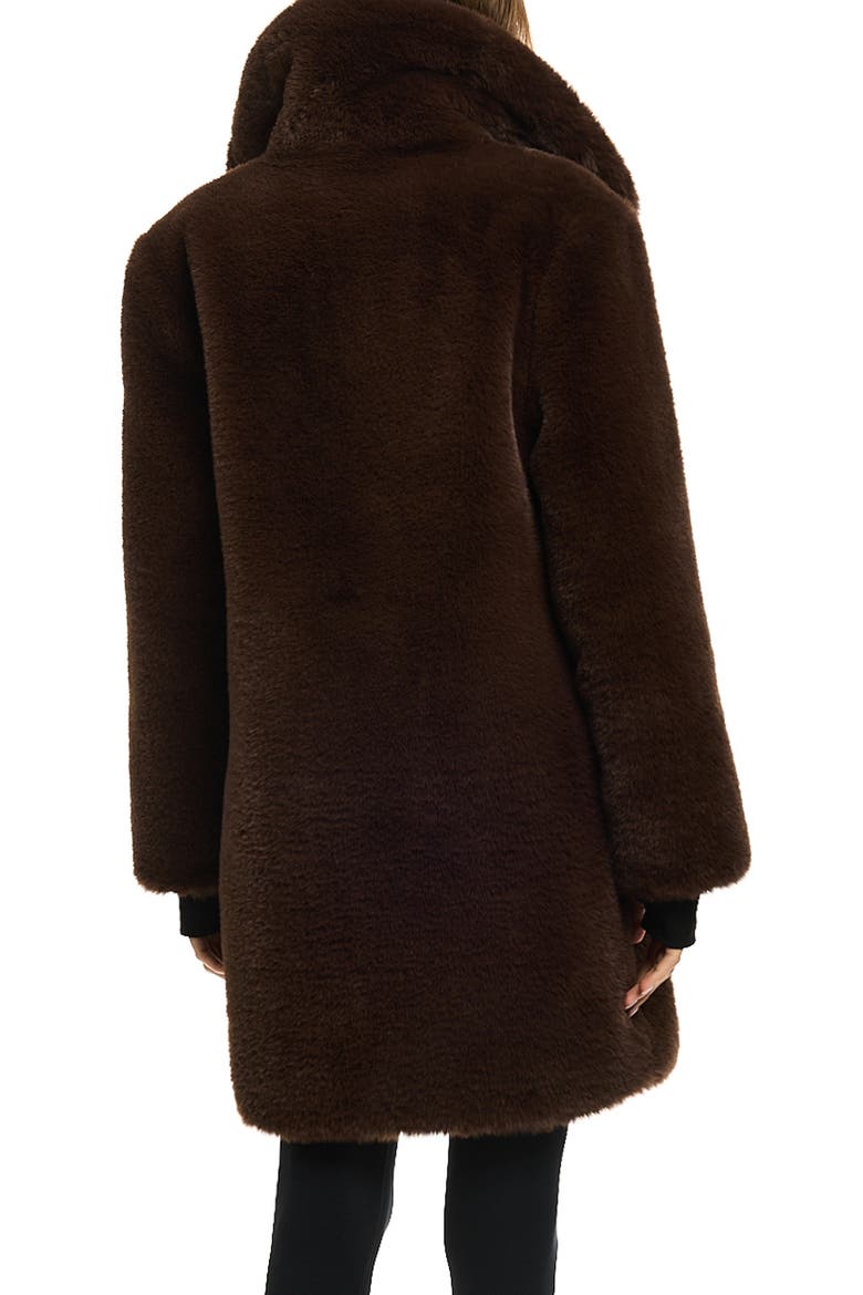Marla Faux Fur Coat, Alternate, color, BROWN