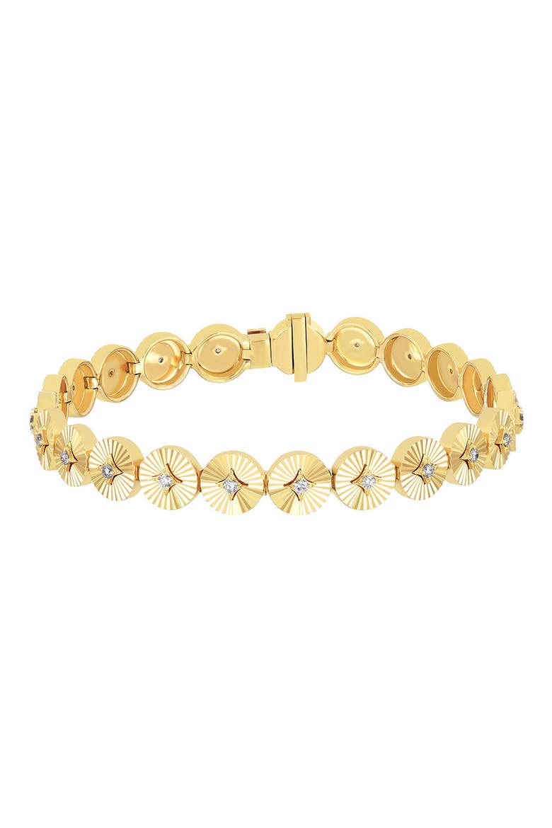 Diamond Disc Eternity Bracelet, Main, color, 14K YELLOW GOLD