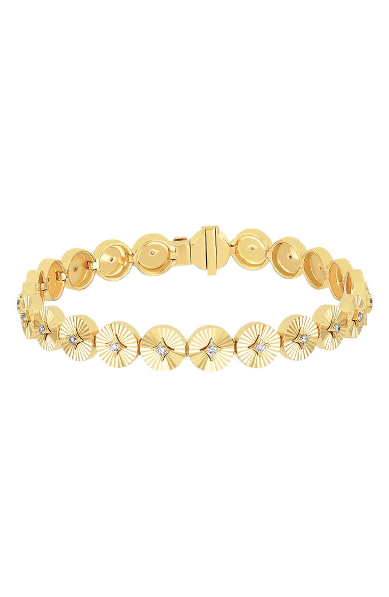 EF Collection Diamond Disc Eternity Bracelet, Main, color, 14K Yellow Gold