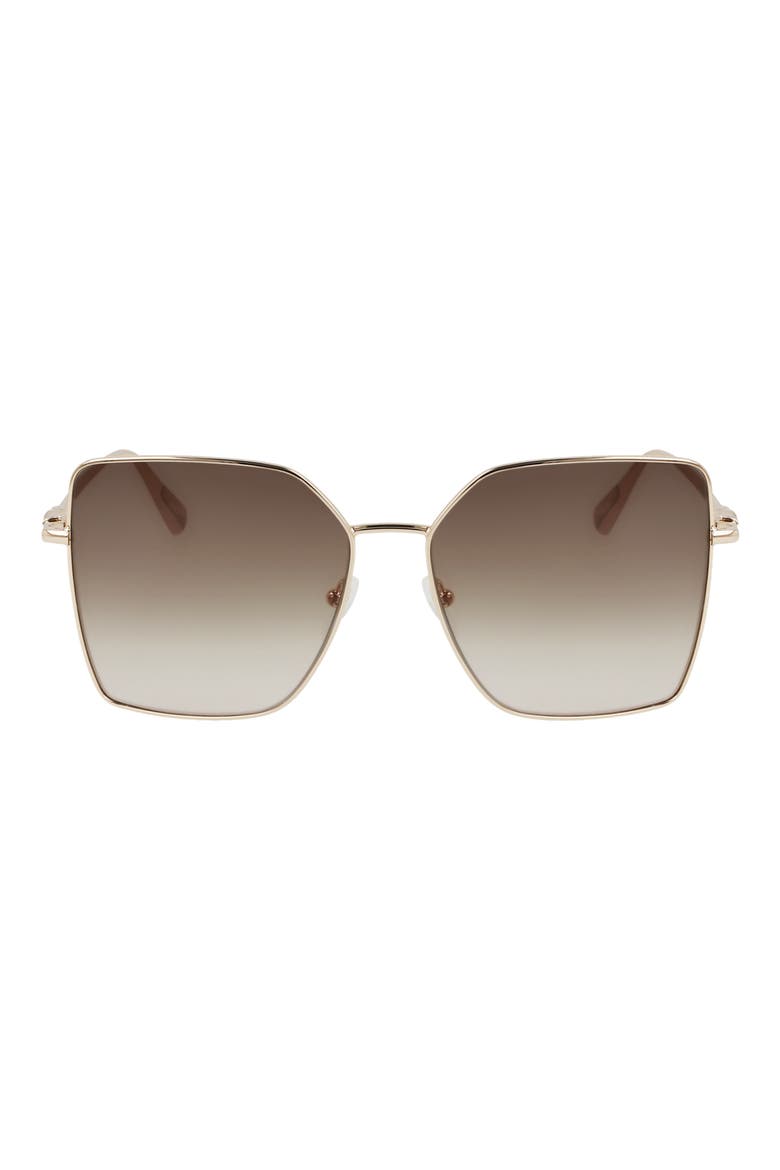 Roseau 57mm Gradient Butterfly Sunglasses, Main, color, GOLD/ GRADIENT KHAKI