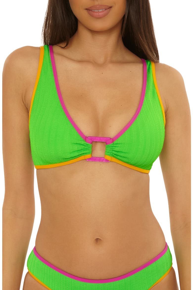 Buckle Reversible Bikini Top, Main, color, MEADOW