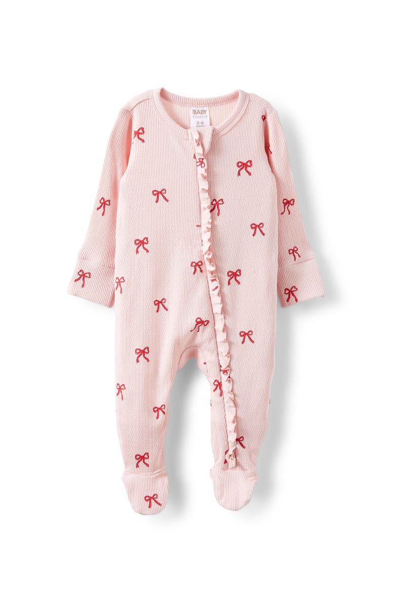 Cotton On Kids Organic Pointelle Ruffle Zip All In One, Main, color, Soft Musk Bow