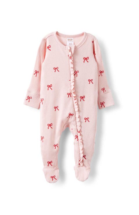 Organic Pointelle Ruffle Zip All In One