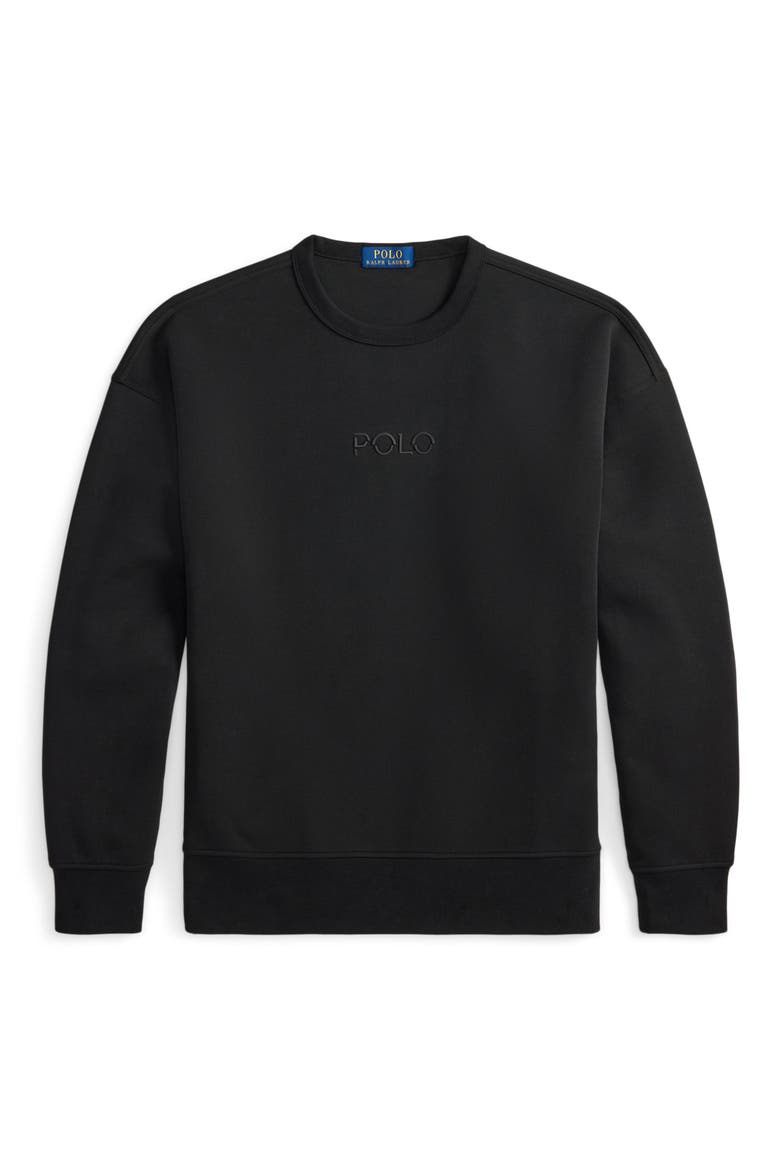 Double Knit Logo Sweatshirt, Alternate, color, POLO BLACK
