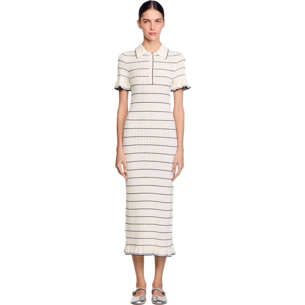 SANDRO Knitted midi dress with polo neck SANDRO Knitted midi dress with polo neck